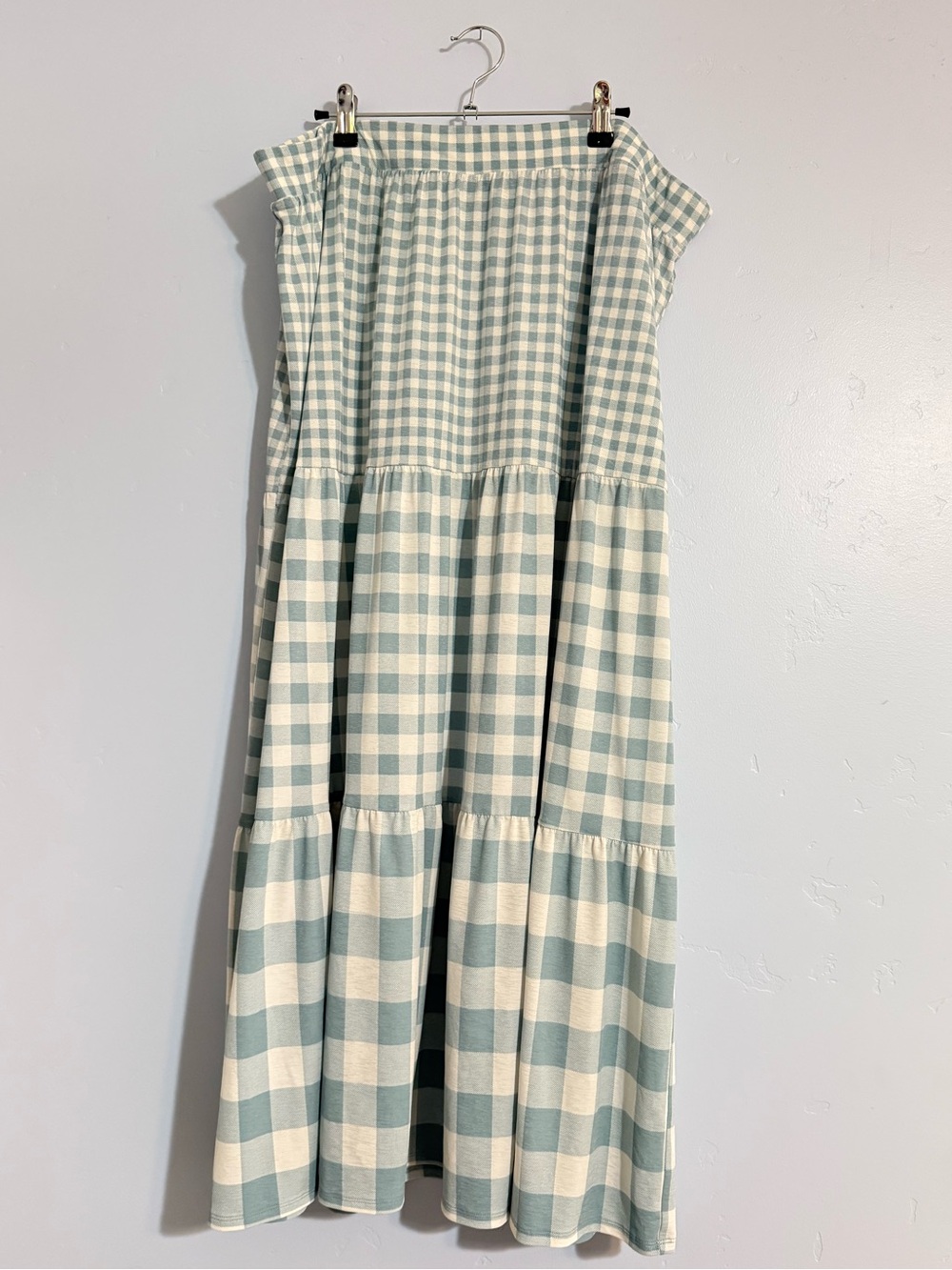 Cato Gingham Tiered Maxi Skirt